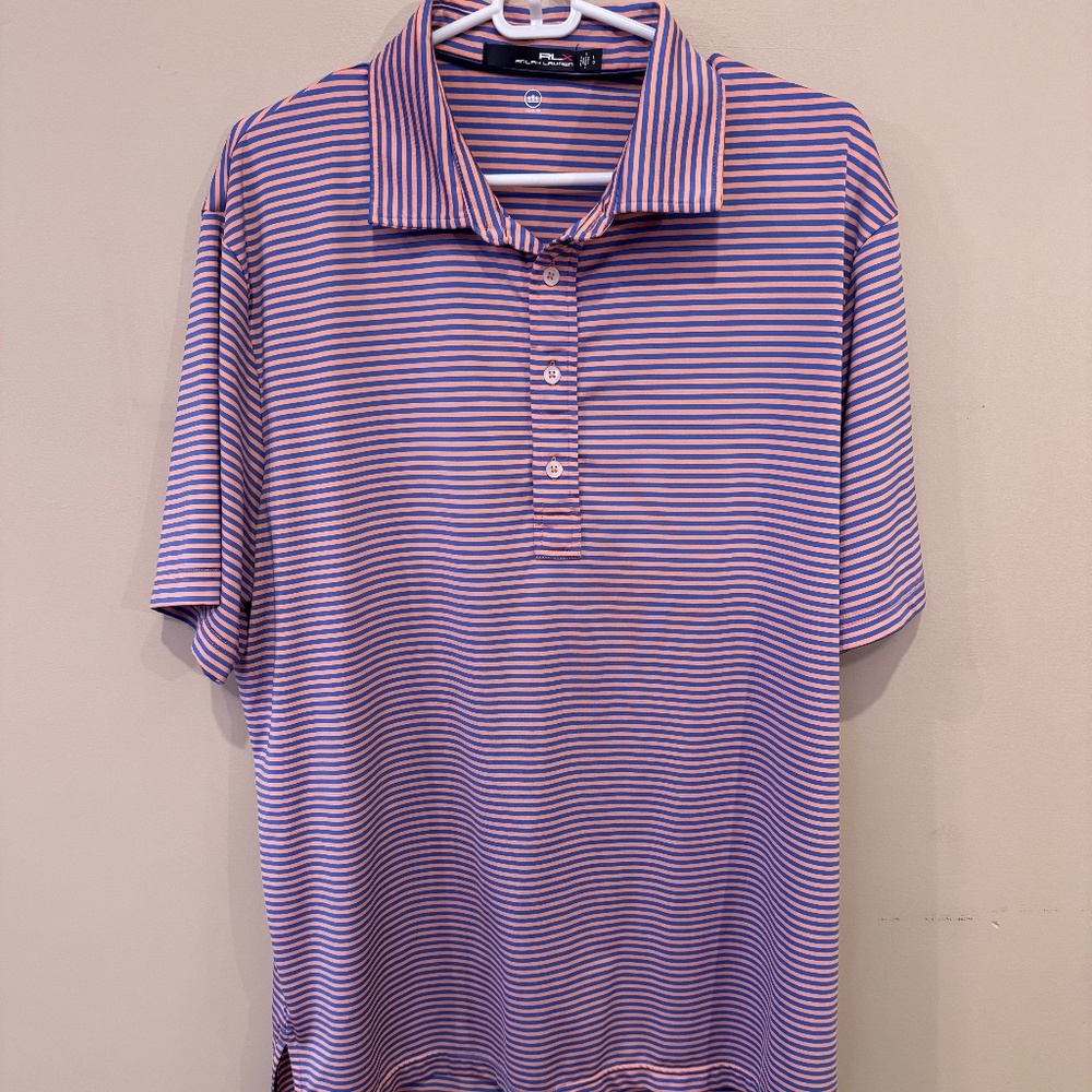❤️❤️ 3/$25 Men striped polo shirt by Ralph Lauren/ Trump National Golf Club